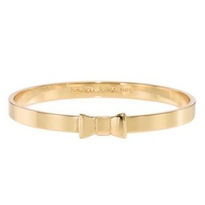Kate Spade Take A Bow Bangle Bracelet Yellow Gold-Tone | 7.5” | Designer Jewelry